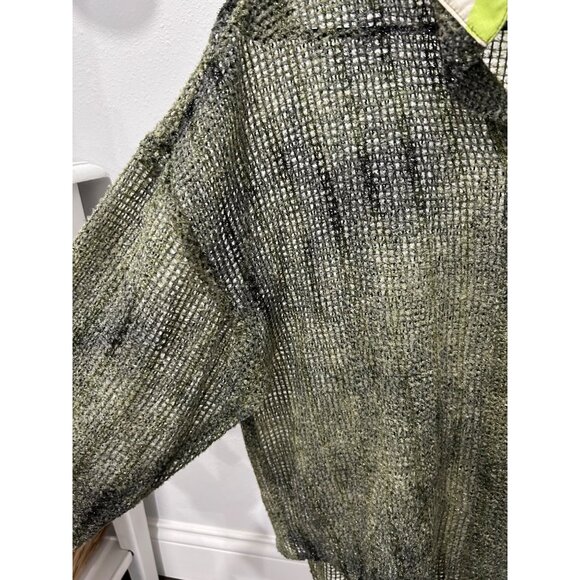 S.G.K.K. Mesh Knit Loose-Fit Top Swim Cover Up Sage Green - Picture 4 of 7